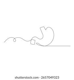 Icono del estómago   Dibujo continuo de una línea de Ilustración vectorial de contorno 