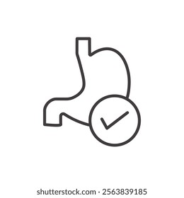 Stomach Icon Depicting the Digestive Organ in Black and White