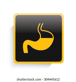 Stomach icon design,yellow version,clean vector