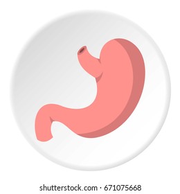 Stomach icon in flat circle isolated vector illustration for web