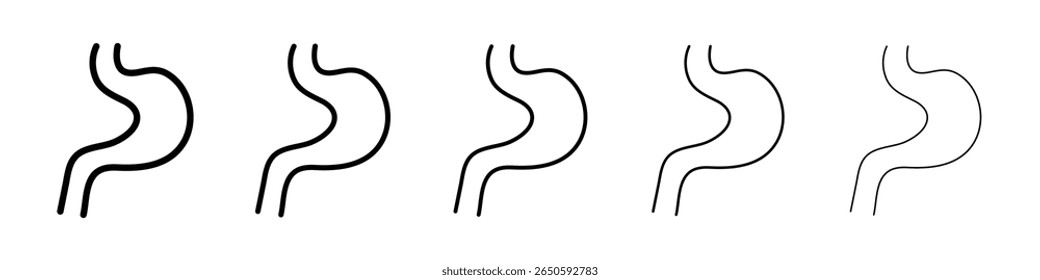 Stomach icon graphic set. trendy stroke line style
