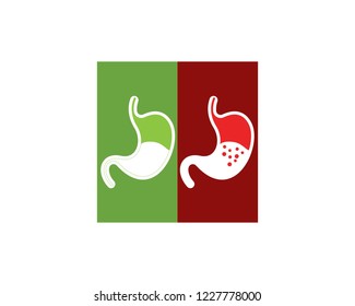 Stomach icon health logo template vector