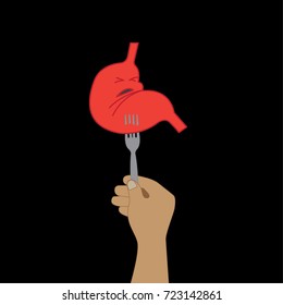 Stomach icon. Human internal organs. Digestion. Digestive tract, Vector illustration