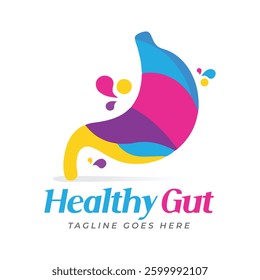 Stomach icon, isolated vector gastroenterology emblem of healthy belly organ with bubbling acid. Symbol of digestive health, internal vitality, wellness and balance. Medical gastro sign for clinic