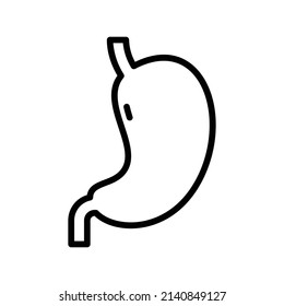 Stomach Icon. Line Art Style Design Isolated On White Background