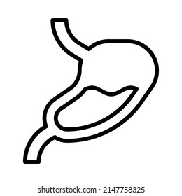Stomach Icon. Line Art Style Design Isolated On White Background