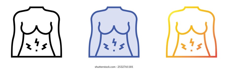 stomach icon. Linear, Blue Fill and Gradient Style Design Isolated On White Background