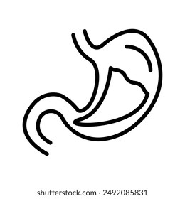 Icono de estómago marca de logotipo lineal en blanco y negro