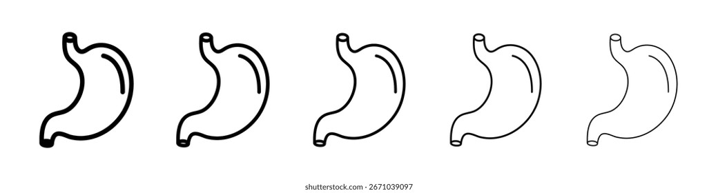 Magensymbol-Logo in Strichlinien-Kollektion