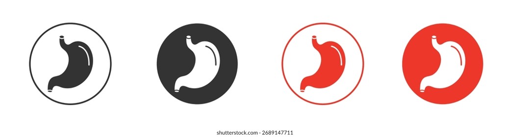 Ícone estomacal Logotipos. Modelo de design de ícone de vetor plano