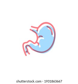 Stomach icon in modern colors isolated on white