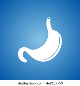 Stomach Icon on blue color.