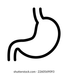 Icono de Stomach sobre fondo blanco. Iconos médicos. Signo de estilo lineal para concepto móvil y diseño web. Ilustración vectorial