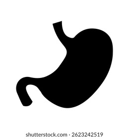  Icono del estómago sobre fondo blanco