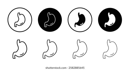 Stomach icon Outline thin set pack series