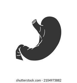 Stomach Icon Silhouette Illustration. Anatomy Digestion Vector Graphic Pictogram Symbol Clip Art. Doodle Sketch Black Sign.