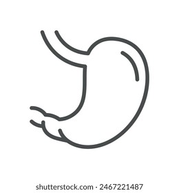 Stomach Icon. Simple Isolated Line Illustration of Human Stomach, Representing Digestive Health, Gastroenterology, and Stomach Function. Perfect for Medical and Healthcare Applications.