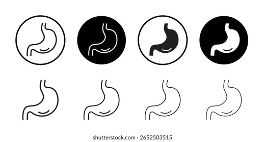 Icono de estómago símbolo de Vector de contorno simple