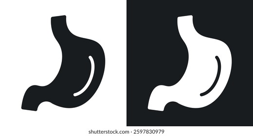 Stomach icon symbol collection on white background.