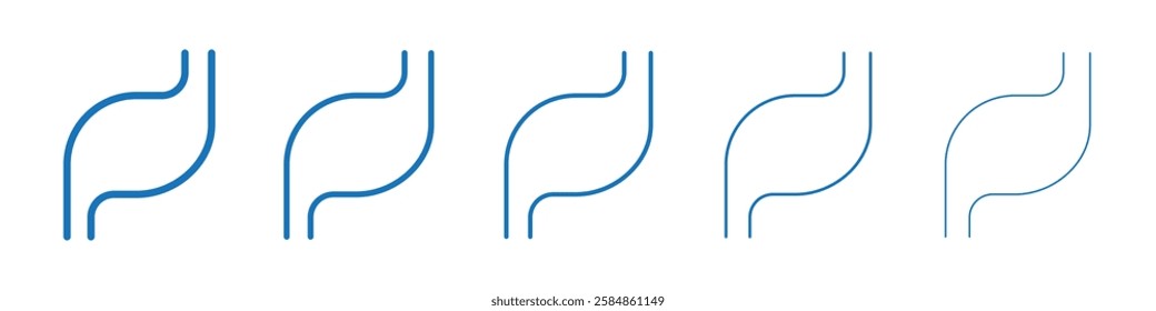Stomach icon Symbol collection thin outline set