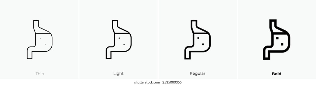 stomach icon. Thin, Light Regular And Bold style design isolated on white background