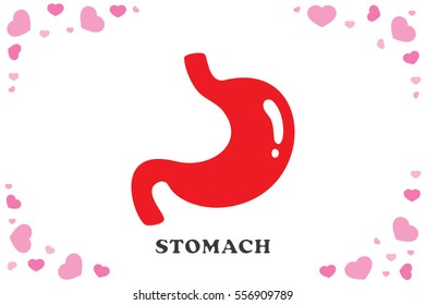 Stomach icon vector illustration eps10. Isolated badge for website or app - stock infographics 