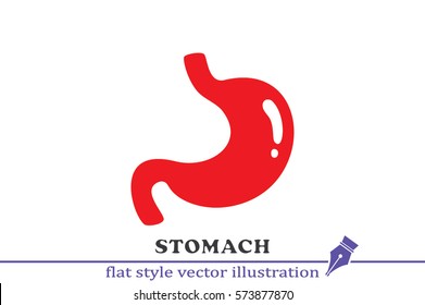Stomach icon vector illustration eps10. Isolated badge for website or app - stock infographics.