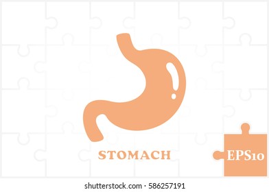 Stomach icon vector illustration eps10. Isolated badge for website or app - stock infographics