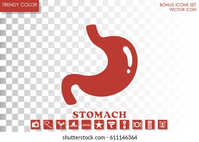Stomach icon vector illustration eps10. Isolated badge for website or app - stock infographics