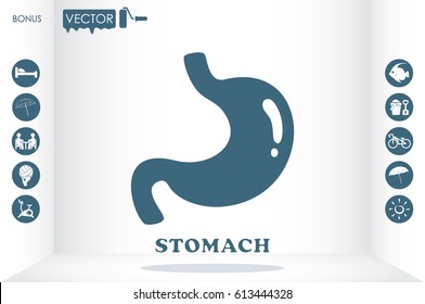 Stomach icon vector illustration eps10. Isolated badge for website or app - stock infographics
