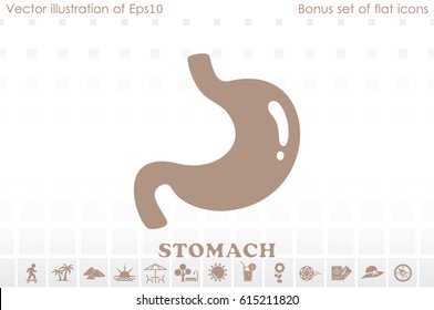 Stomach icon vector illustration eps10. Isolated badge for website or app - stock infographics