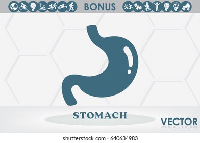 Stomach icon vector illustration eps10. Isolated badge for website or app - stock infographics