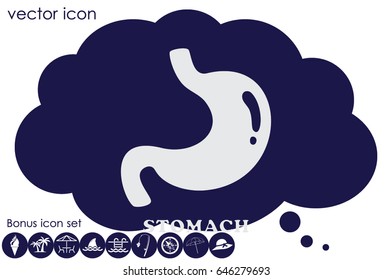 Stomach icon vector illustration eps10. Isolated badge for website or app - stock infographics