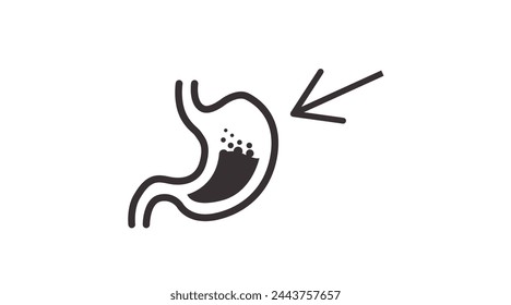 Icono del estómago. Ilustración aislada del vector de un estómago