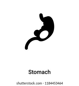 Stomach icon vector isolated on white background, logo concept of Stomach sign on transparent background, filled black symbol