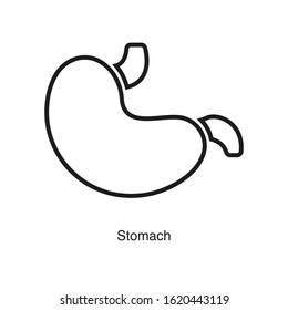 Stomach icon vector on white background. Black icon illustration