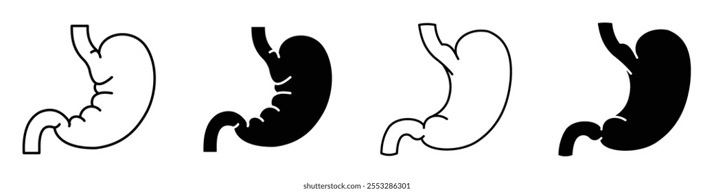 Stomach icon vector set. EPS10