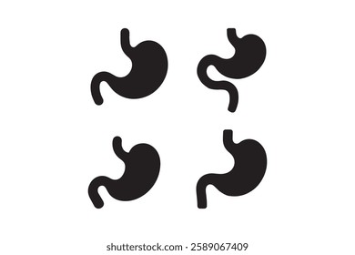 stomach icon vector silhouette isolated in white background