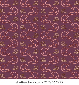 Stomach Icon Vector trendy repeating pattern maroon illustration background