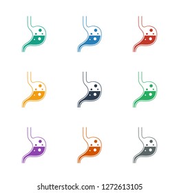 stomach icon white background. Editable filled stomach icon from health. Trendy stomach icon for web and mobile.