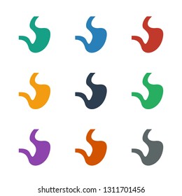 stomach icon white background. Editable filled stomach icon from medicine. Trendy stomach icon for web and mobile.