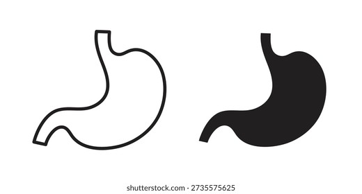 Stomach icons Concepts. black solid and line stroke designs for web and app use