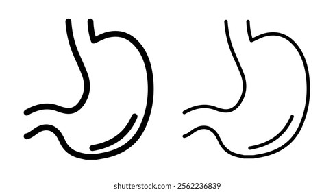 Stomach Icons pack in outlined and flat versions