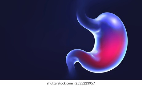 Stomach illustration transparent health anatomy body part on the dark background