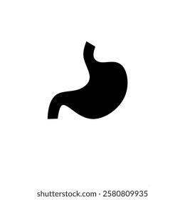 Stomach. Internal organ of human body. Simple silhouette icon vector