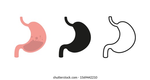 Stomach isolated vector illustration icon. Linear stomach design. Stomach for medical design. Medical health care. Medical organ. EPS 10