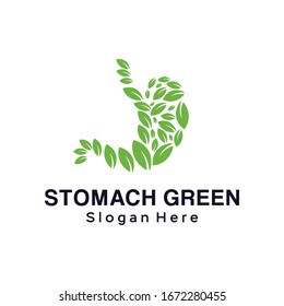Stomach with leaf logo design concept healthy vector