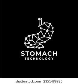 
Stomach line art illustration logo isolated on black background