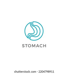 stomach line art logo design