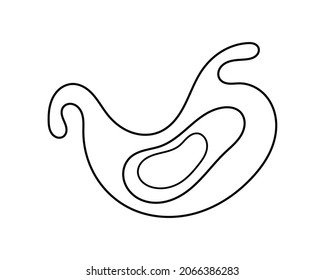 Stomach Line Art, medical digestive organ creative outline vector illustration. Great for mobile app, web design, banner etc.